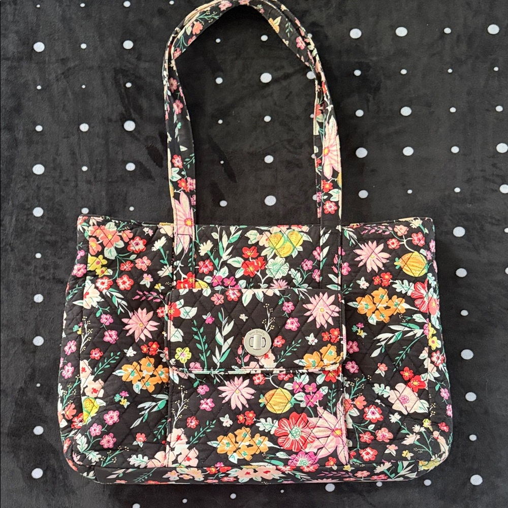 Vera Bradley Tangerine Twist buckle tote bag
